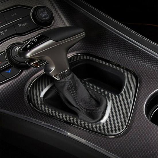 Real Carbon Fiber Gear Shift Frame Panel Cover For Dodge Challenger 2015-