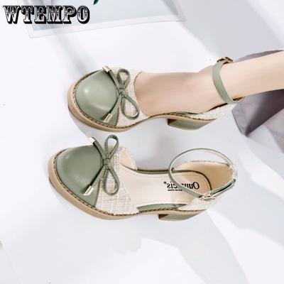 Туфли на толстом каблуке. Женские осенние туфли феи. Туфли с открытым носком. Женские универсальные сандалии.