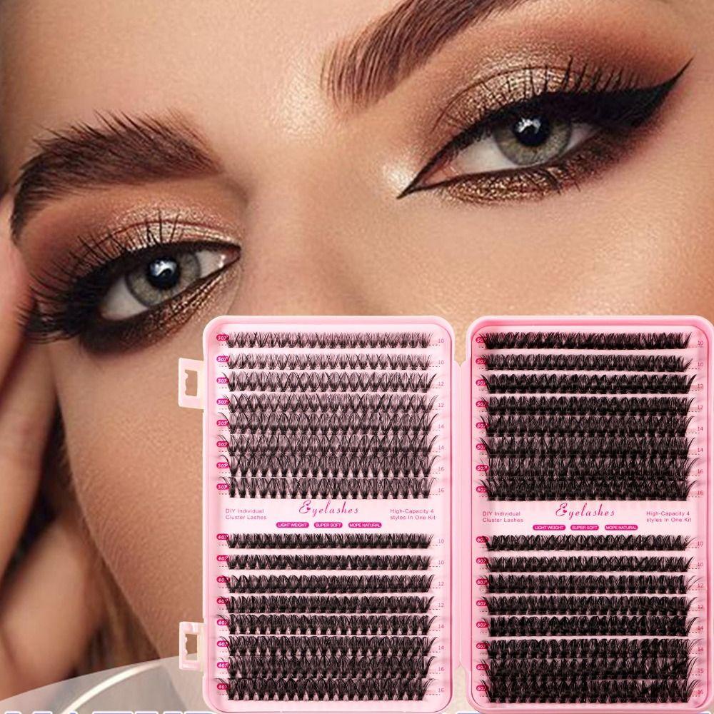 Natural Look 3D Faux Mink Lash 3D Volume DIY Lash Extension Kit False Eyelashes Makeup Enhancement