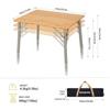 Table de camping pliante - kingcamp - bambou - hauteur ajustable - écologique - 65x50 cm