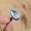 Серебро Танзанит Кварц Драгоценный камень Обещание Винтажное Кольцо на День рождения США 8.75