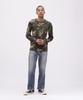 AVIREX DAILY RIB LONG SLEEVE NECK T-SHIRT(WEB Exclusive) CAMOUFLAGE men's XL olive camouflage 783-5930020