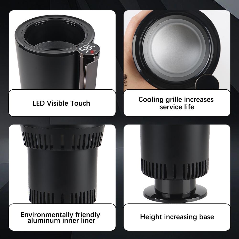 Автомобильный охлаждающий подогревающий подстаканник Подогреватель для воды Бутылка DC 12V Сохранение тепла Умная чашка Отображение температуры Охлаждающий чайник