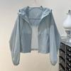 Women Summer Hooded Sun Protection Windbreaker Casual Zipper Thin Coat