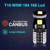 10X T10 Led W5W Car Led Bulbs 3030 6000K Canbus White Car Outline Light Signal Lamp Dome Reading License Plate Light Auto Interior Lights 12V