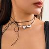 Trend Wedding Party Jewelry Long Black Ribbon Choker Necklace For Women Elegant White Imitation Pearl Beach Vacation Necklaces