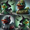 Special-Shaped Duck Ornament Alien Duck Statue Wicked Funny Resin Duck Home Decoration Ornament Car Ornament