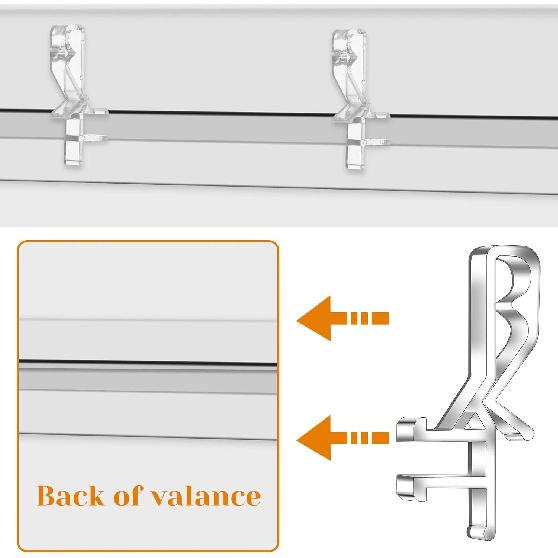 16 Pcs Hidden Channel Valance Clips, 1-7/8inch Clear Blinds Clips for Valance, Blind Valances Clip Replacement for Faux and Real Wood Window Blinds