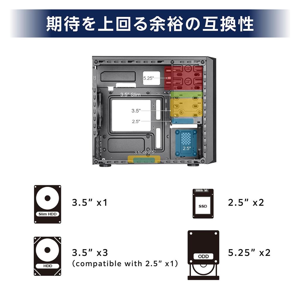 Компактный корпус Silver Stone Silverstone FARA Series с большой емкостью накопителя. Официальный дистрибьютор в Японии. Продукт Micro-ATX SST-FA313-BC.