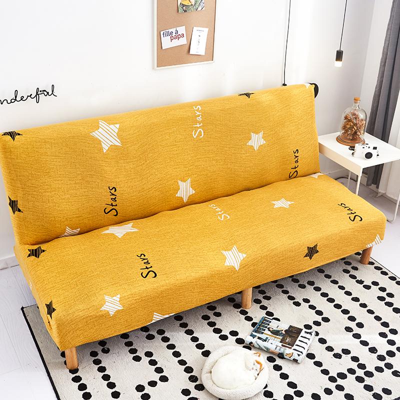 Черный геометрический складной чехол для дивана-кровати, чехлы для диванов, эластичные чехлы на сиденья из спандекса, чехлы для гостиной, геометрический принт