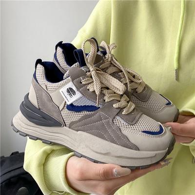 Корейская версия Кроссовки Женские Сетчатые Дышащие Удобные 2024 Новая Мода Повседневные Простые Подходящие ко всему Женская Обувь Осеннее время