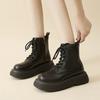 Короткие ботинки в британском стиле для женщин 2024 года, осень, новые, ретро, толстая подошва, увеличивающая рост, универсальная, для похудения, женская обувь, кроссовки