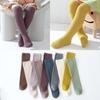 Toddler Kids Baby Girls Casual Solid Ribbed Knee High Antislip Stockings Socks