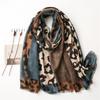 Spring Designer Unique Luxury Brown Ladies Wild Leopard Scarf Female Long Scarf Shawl Thin Brown Fashionable Scarf Long Shawl