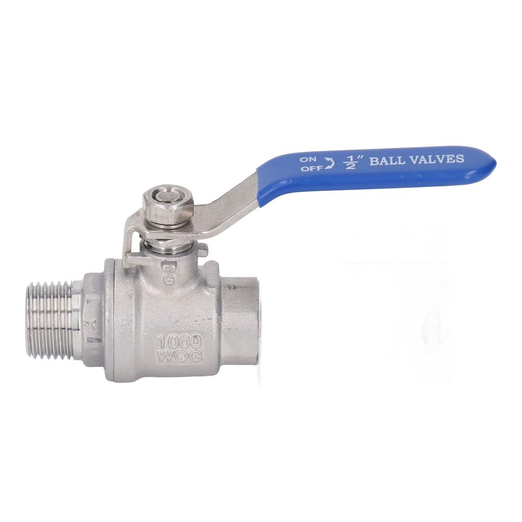 1 2in Male Female Thread NPT Ball Valve Stainless Steel 24mm Outer Diameter Water Shut Off Ball Valve 1000WOG