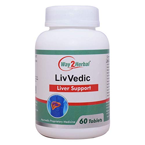 Way2Herbal Liv Ведические Таблетки для Поддержки Печени (Упаковка из 60 штук, 2 штуки в упаковке)