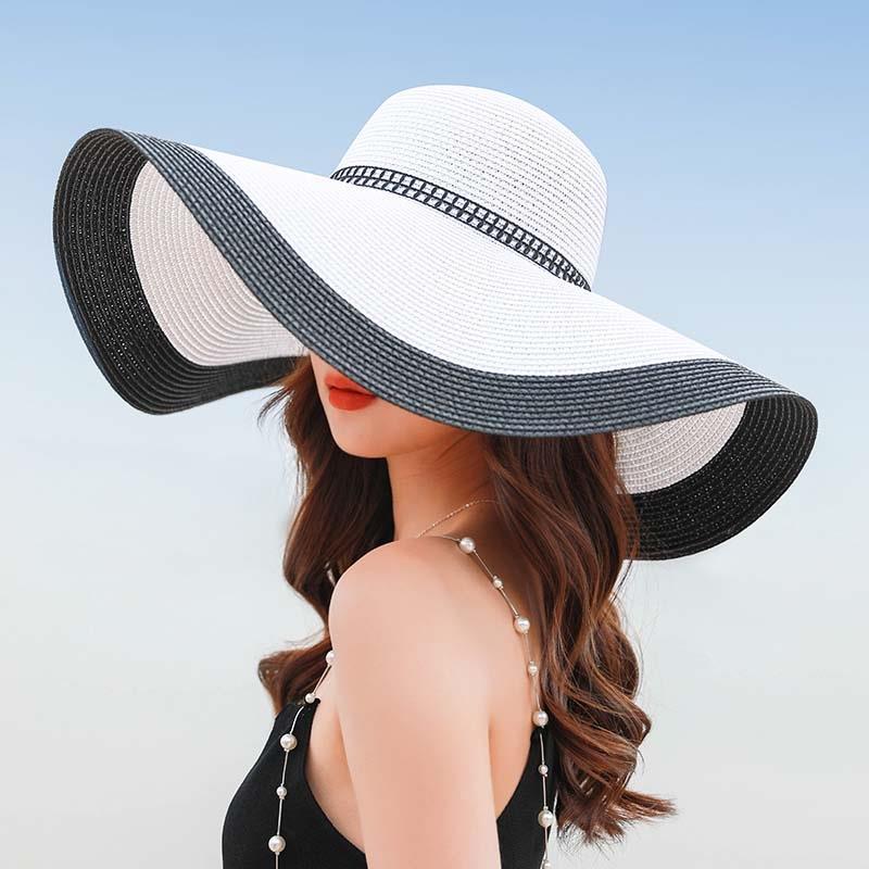 Straw Straw Hat Women's Beach Beach Outing Sun Hat Vacation Sun Protection Big Eaves Hat Summer Sun Hat Summer