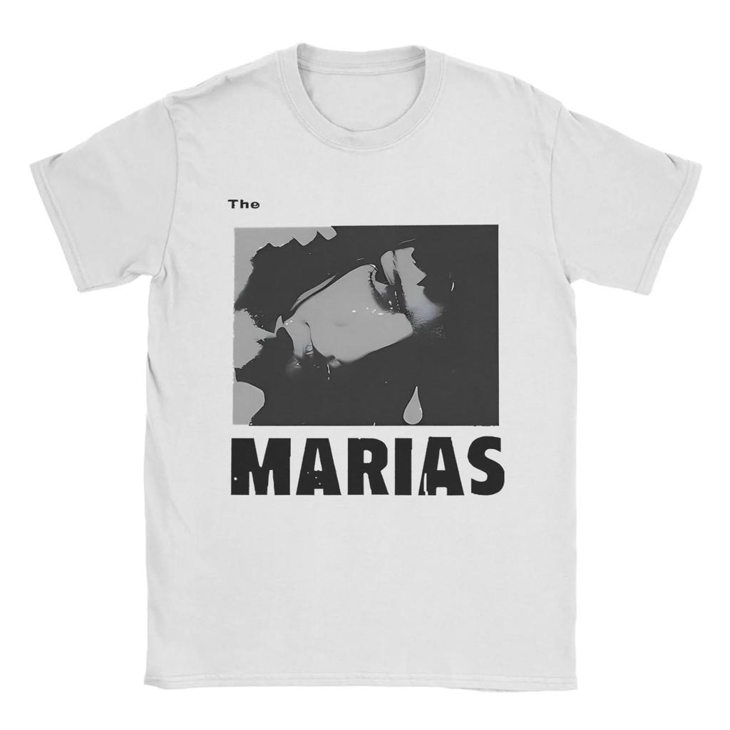 Футболка с логотипом группы The Marias Мужская Женская Новинка Хлопковая Футболка С круглым вырезом С коротким рукавом Футболка Большого размера Топы