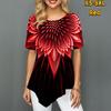 Женские футболки больших размеров с принтом подсолнечника, свободные повседневные топы, женская нерегулярная летняя одежда