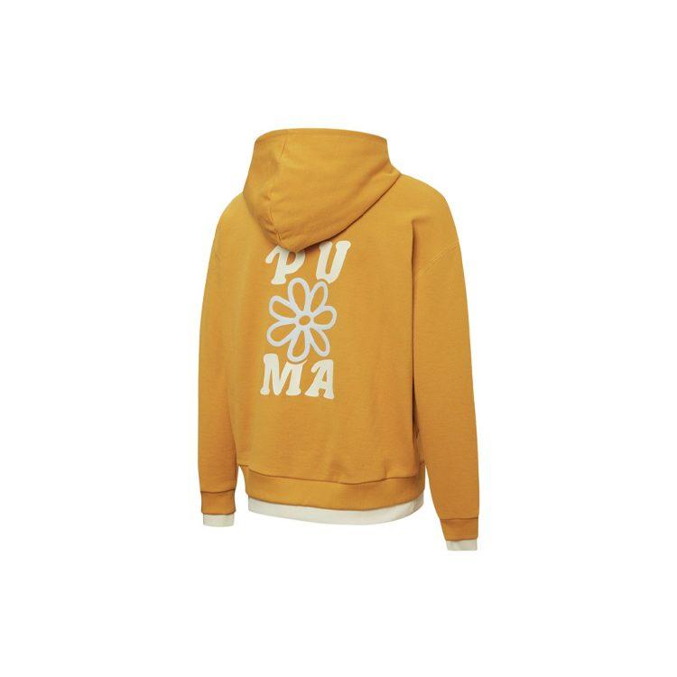 PUMA Sweatshirts Women's Orange Yellow Hooded Moderate Mock Two Piece 536091-80