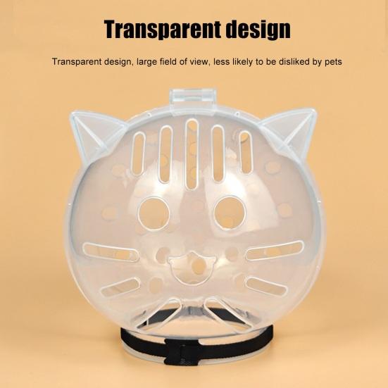 Прозрачный дышащий колпак-намордник для кошек, защита от укусов, шлем для ухода, купания, стрижки когтей
