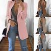 Turndown Collar Blazer Slim Solid Color Women Autumn Fashion Blazer for Casual