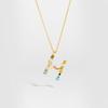 Серебро 925 пробы Золотой кулон с буквой M Инициал F Алфавит Ожерелье Монограмма Опалы 2020 Женские аксессуары Ювелирные изделия