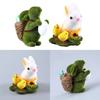 Easters Bunnies Rabbit Decorations Bunnies Eggs Flocking  Table Decorations Decorative Statue Outdoor Artificial Figurines