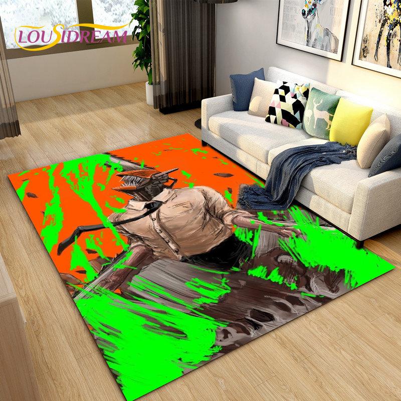 3D аниме бензопила человек Denji мультфильм коврик, ковер для гостиной спальни диван коврик украшение, детский нескользящий напольный коврик