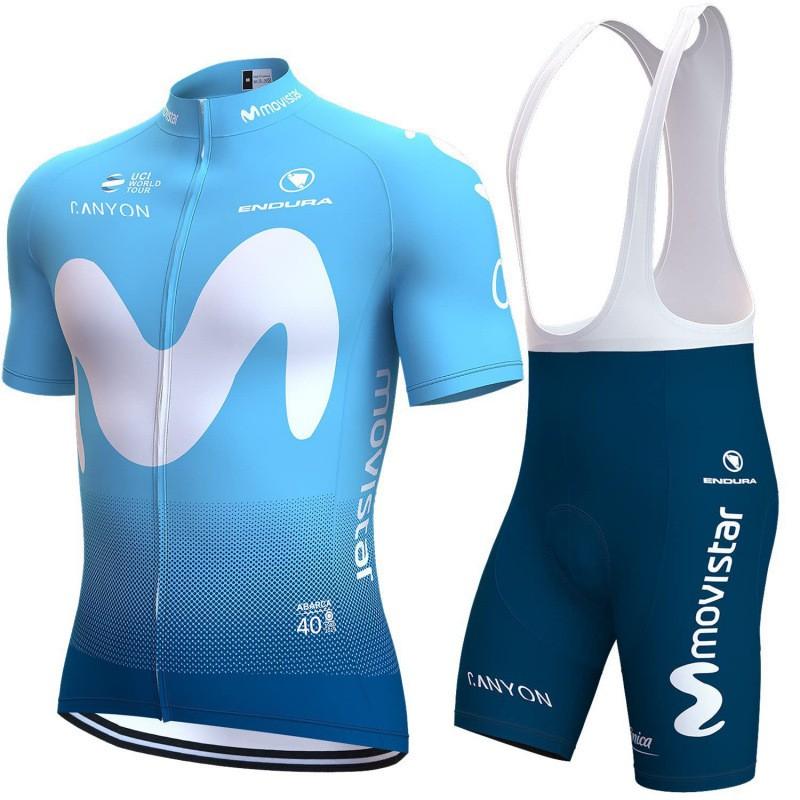Mens Cycling Jersey Bib Shorts Set Quick Dry Breathable Bike Sportwear