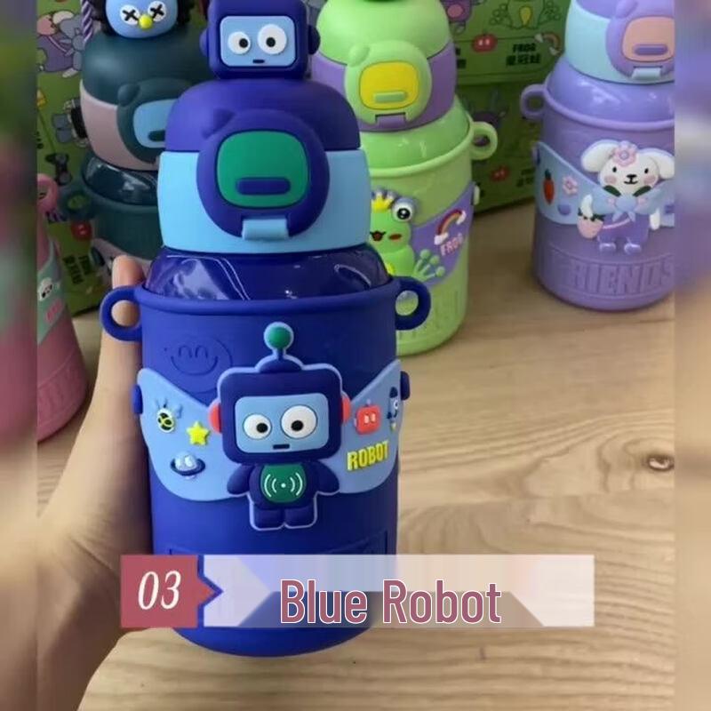 Jilifa 316 SS Kids Robot Dual-Drink Insulated Bottle