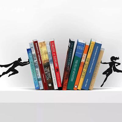 Креативные фигурки супергероев для книжной полки, металлический дисплей для хранения книг, настольное украшение, офисные аксессуары, подставка для книг