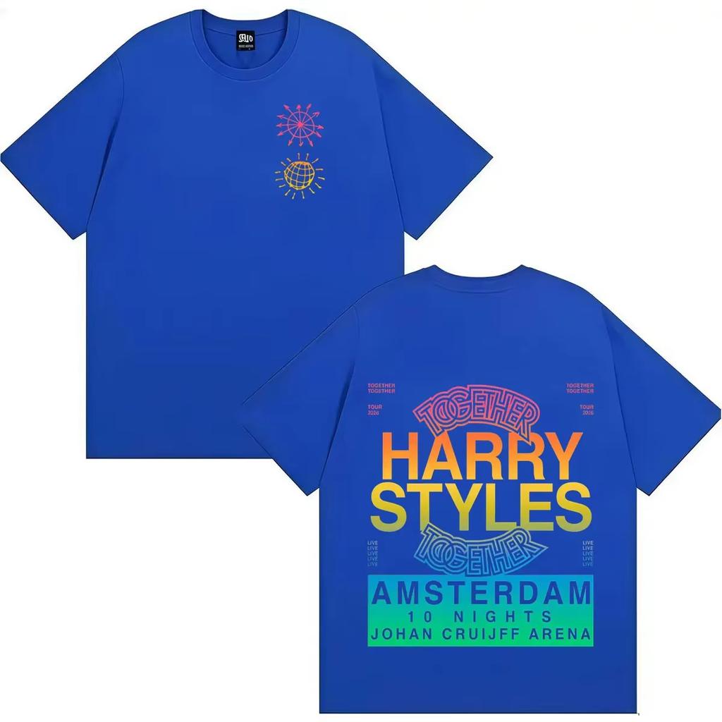 Vintage Washed Harry Styles Together Together Tour 2026 Pop Rock Disco Singer British Music Artist Printed Cotton T-shirt Men Women Tee Summer Casual