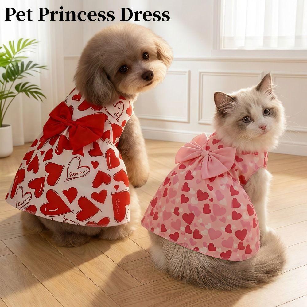 Bow Lace Medium/Small Pet Skirts Breathable Dog‘s Summer Dress For Puppy Poodle Chihuahua Etc