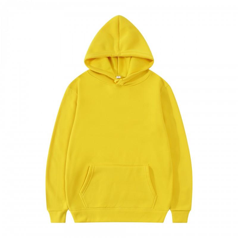 Winter Fleece Hooded Sweatshirt Men Solid Color Loose Casual Sport Outerwear