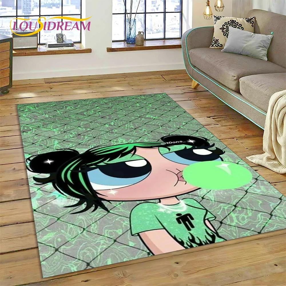 Мультфильм милый P-Powerpuff Girl ковер ковер для спальни гостиная домашний диван украшение,детская игра большой декор напольный коврик подарок