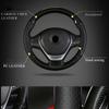 Universal Leather Steering Wheel Cover Carbon Fiber Pattern Fashion Sport Hand Stitched Soft