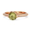 Peridot Pavé Split Band Ring - Sterling Silver Rose Gold Vermeil