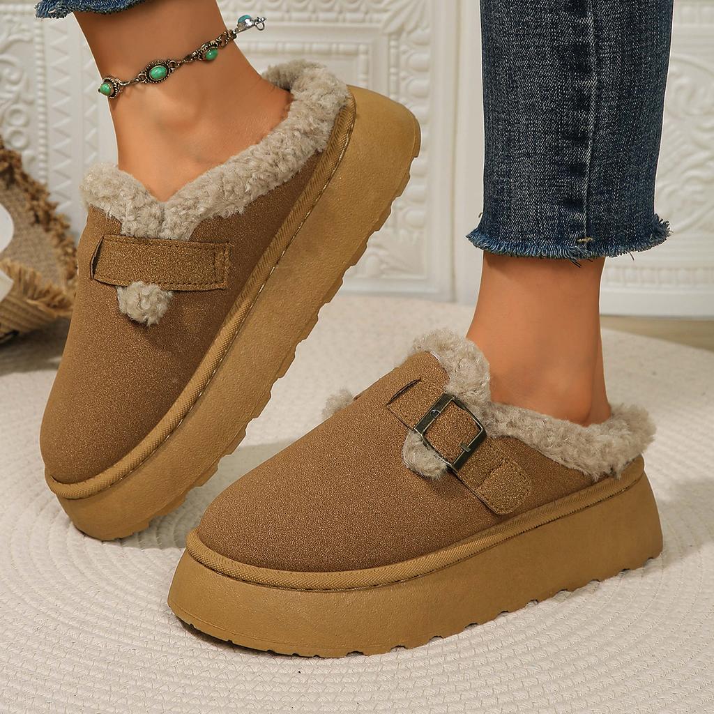 Модные утепленные зимние сапоги женские слипоны в римском стиле на резиновой подошве с длинным плюшевым утеплителем внутри, толстые зимние ботинки для женщин