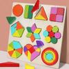 Wooden Geometry Puzzle Board Game Preschool Color Learning Geometric Shape Matching