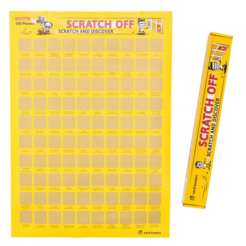 Scratch Off 100 Movies - Plakat Zdrapka 100 Kultowych Filmów A2