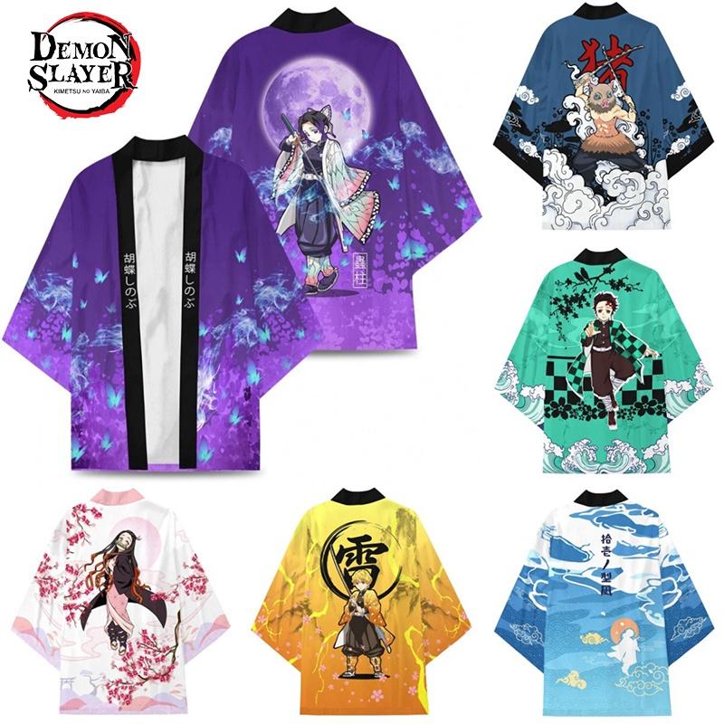 Demon Slayer Short Sleeve Cartoon Printed Top Cosplay Costume Xs-3xl