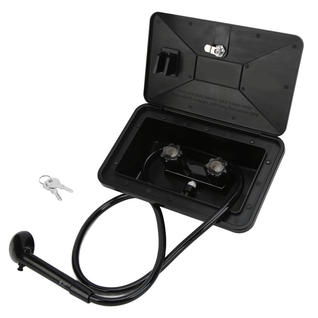 Черный ABS внешний комплект душевой кабинки с 2 ключами RV аксессуары для кемпера автодома караван