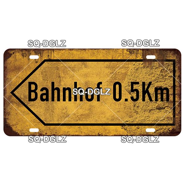 SQ-DGLZ Minen German Road License Plate Warning Tin Sign State Wall Decoration Metal Sign Home Decor Painting Plaques Art Poster