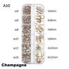 12-Grid 3D Nail Art Rhinestones Set Super-Shiny Flatback Adhesive Rhinestones for DIY Decorative Nail Art Multiple Shapes