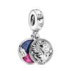 Diy Fine Beads Magical Unicorn Double Dangle Charm Aunt Niece Dog Hope Fit Original Charms Silver 925 Bracelet Jewelry