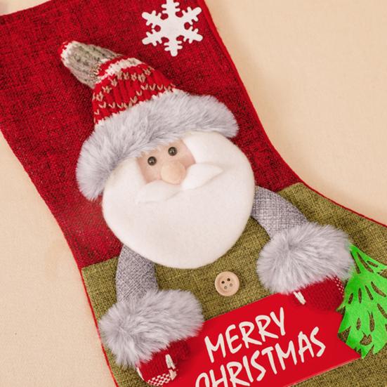 Yousheng Christmas Stocking Gift Bag Alphabet Sign Festive Cartoon Design Stocking Gift Pouch for Fireplace Decoration