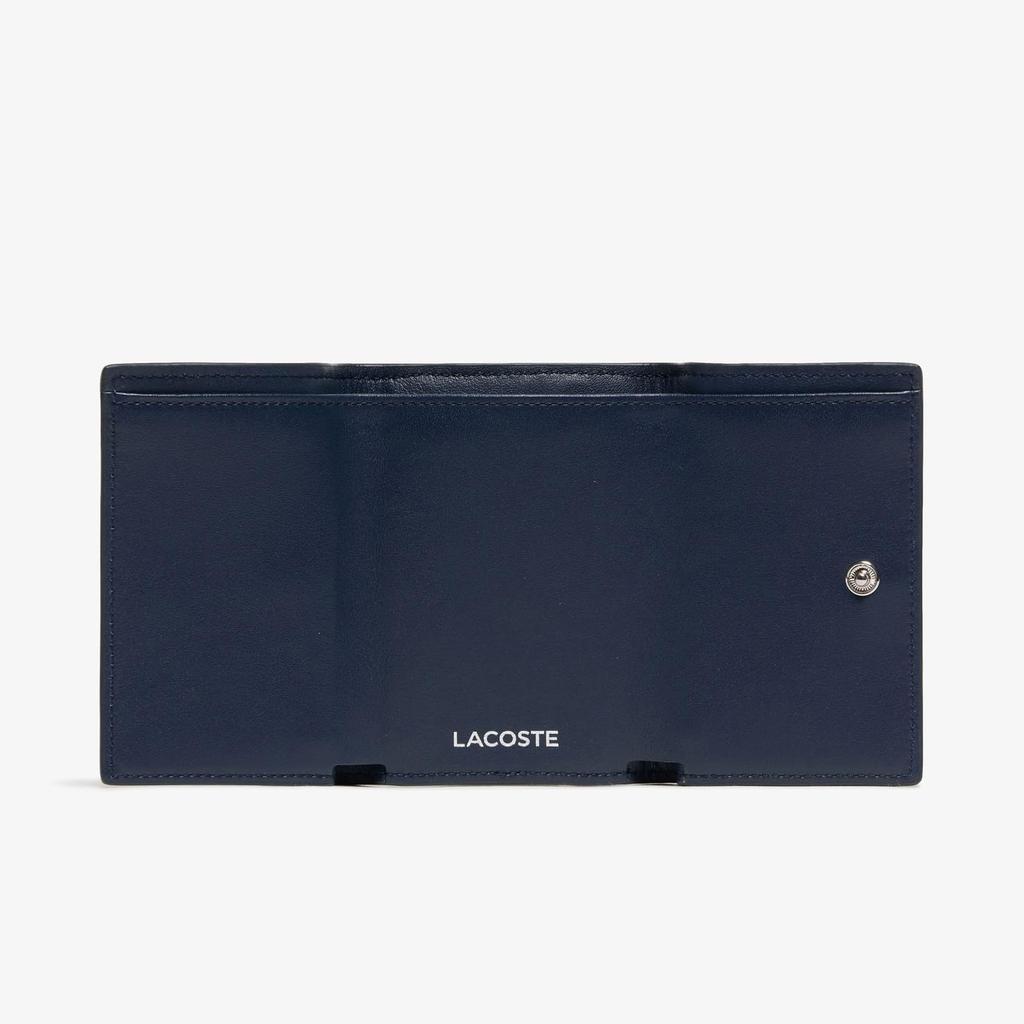 Lacoste Official Tricolor Print Leather Wallet NH1661KP02100 Tri-fold