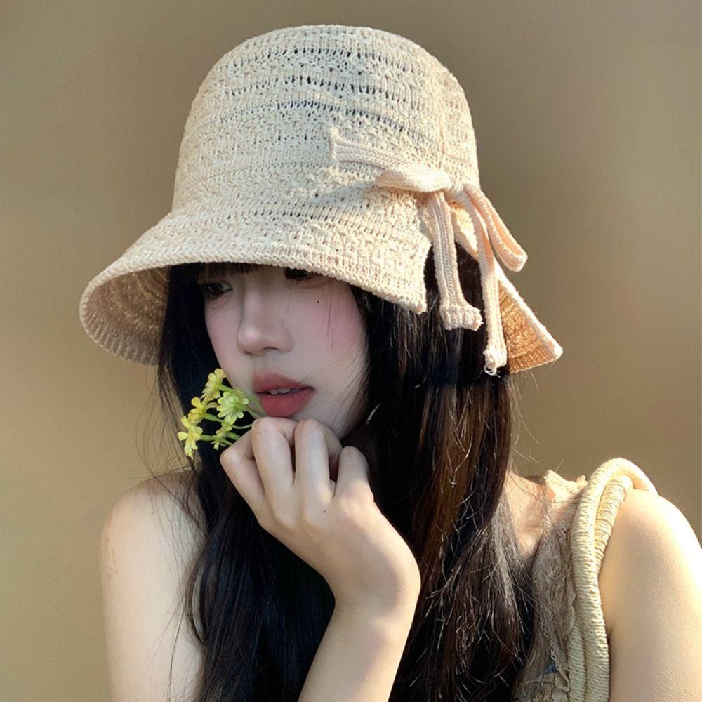 Соломенная кепка ручной работы, летняя шляпа-панама с козырьком, корейская пляжная шляпа от солнца для девочек