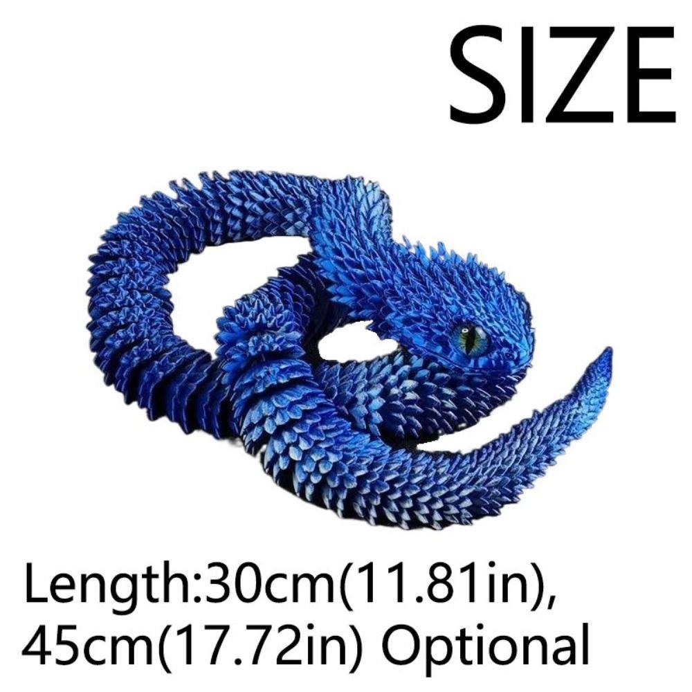 Realistic 3D Printed Snake 30/45cm 3D Printing Model Exquisite Animal Simulation Model  Home Decor